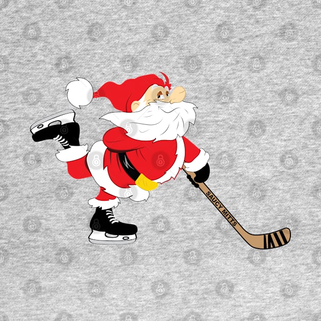 Hockey Christmas Skating Santa by SaucyMittsHockey